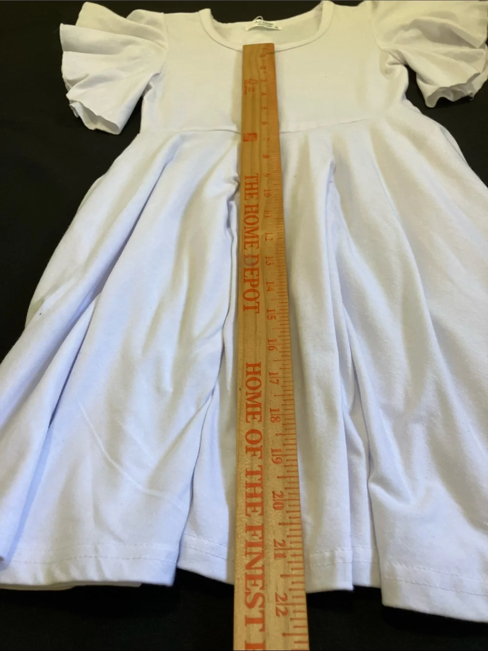Girls White Flutter-Sleeve Twirl Dress